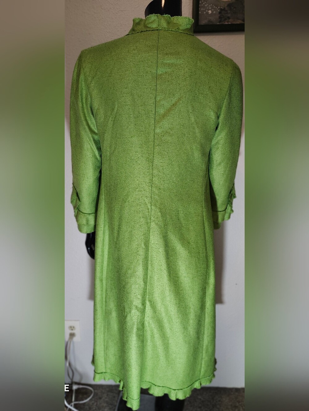 Oscar de la Renta Lime Green Silk And Cashmere Duster From 2006 See Description - Picture 3 of 9
